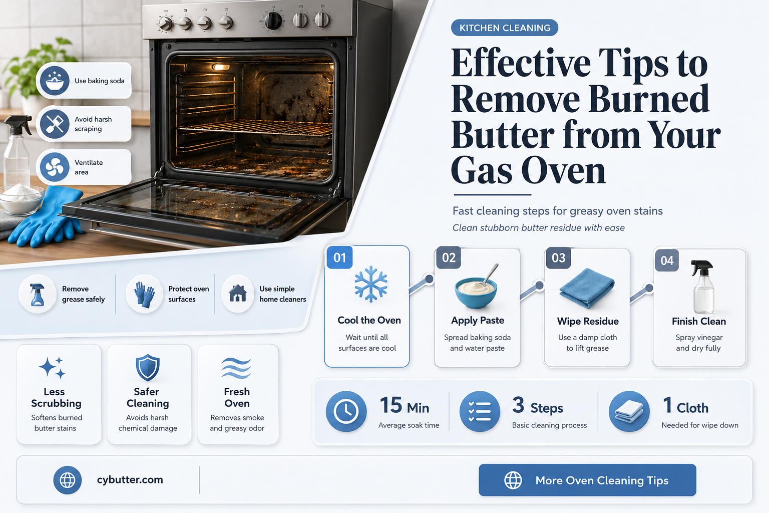 how to get burner butter off gas oven