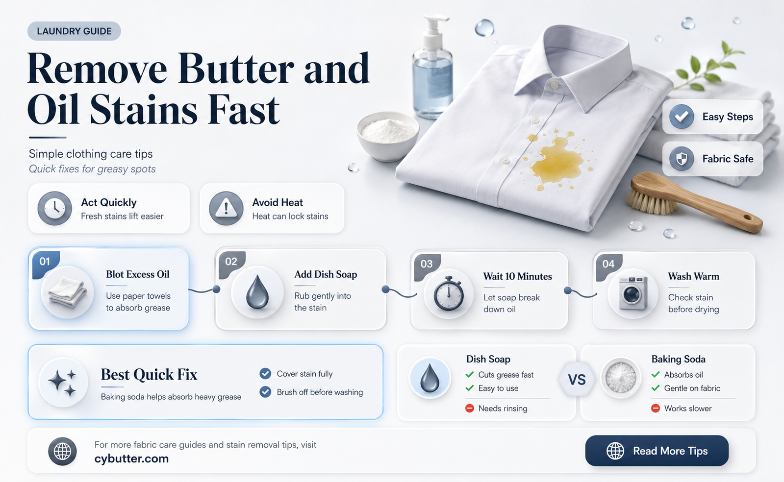 how to get butter and oil out of clothes