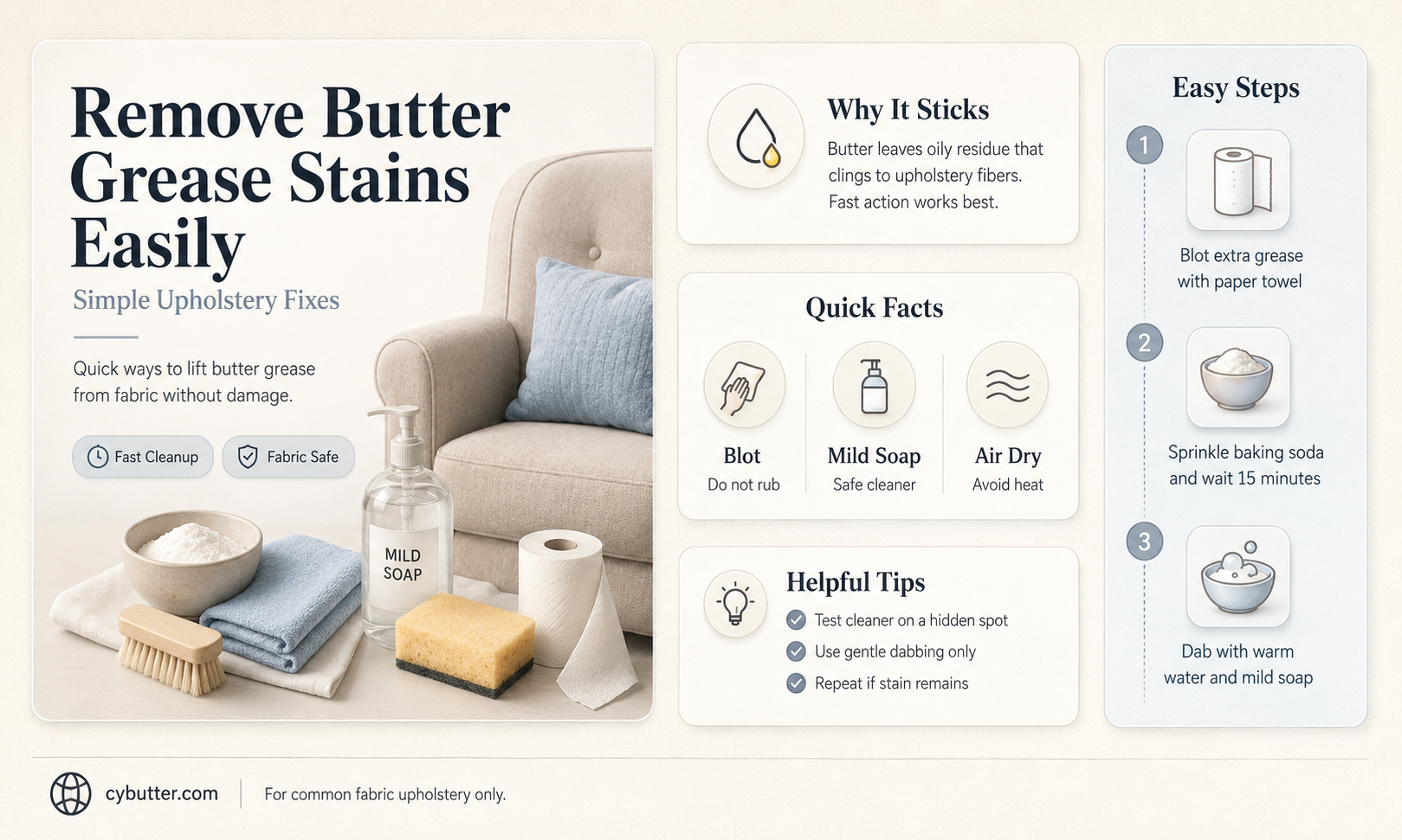 how to get butter grease out of upholstery