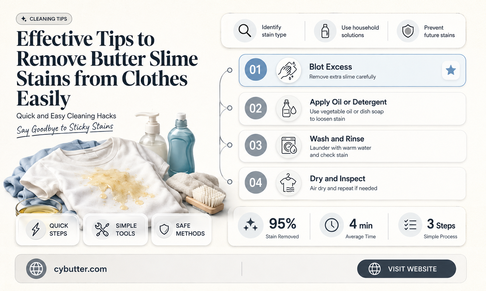 how to get butter slime out of clothes