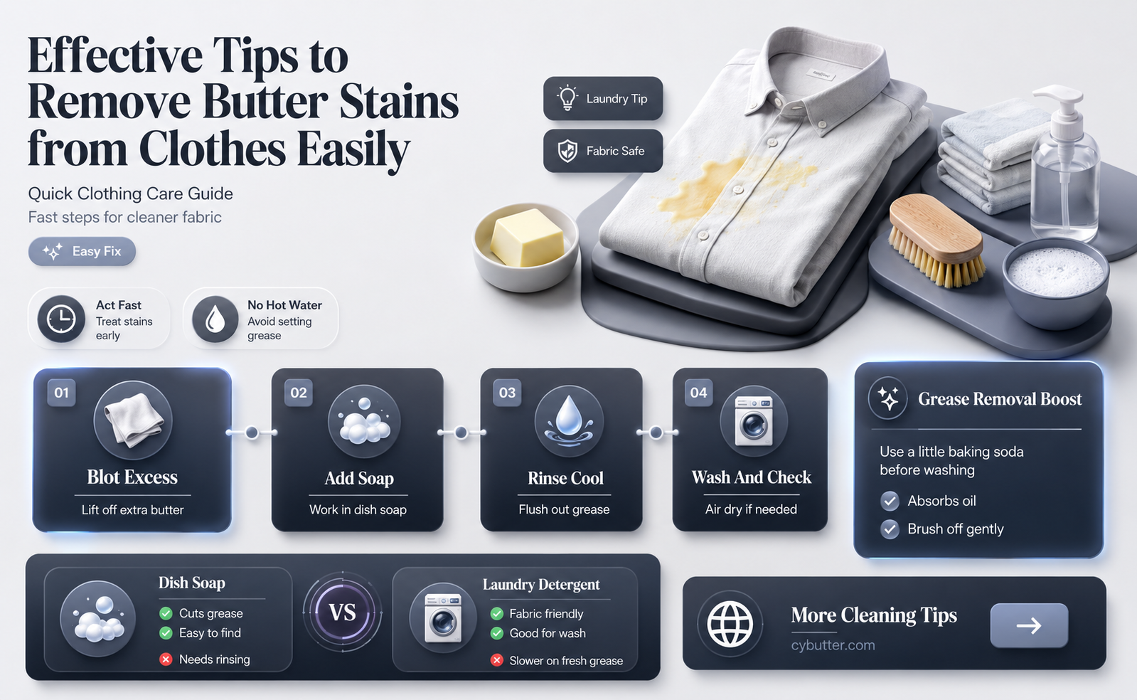 how to get butter out of clothe