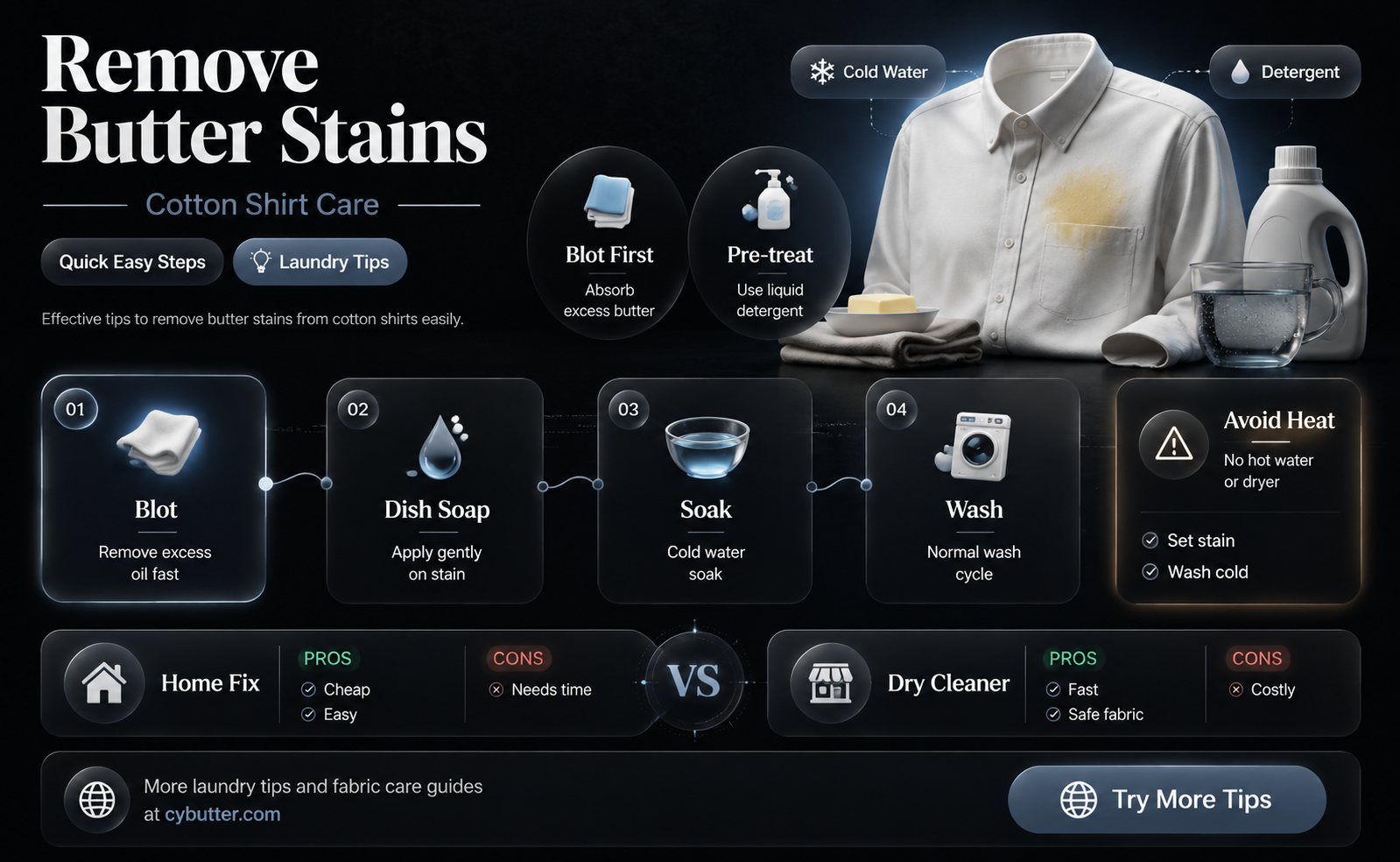 how to get butter stains out of cotton shirts