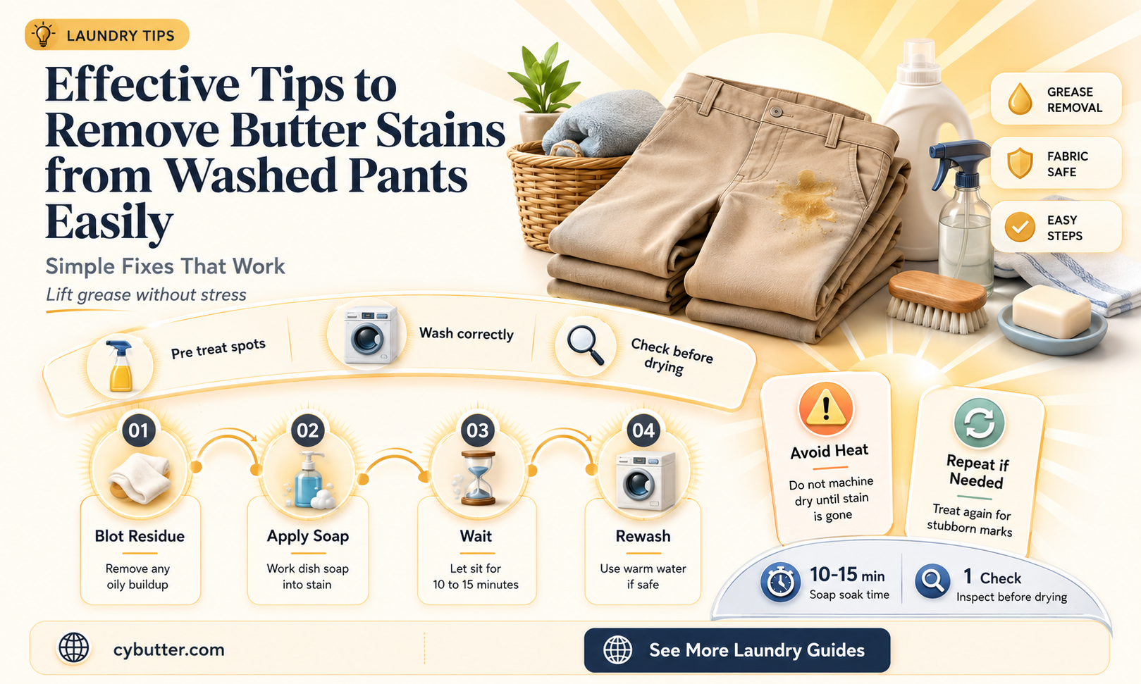 how to get butter out of washed pants