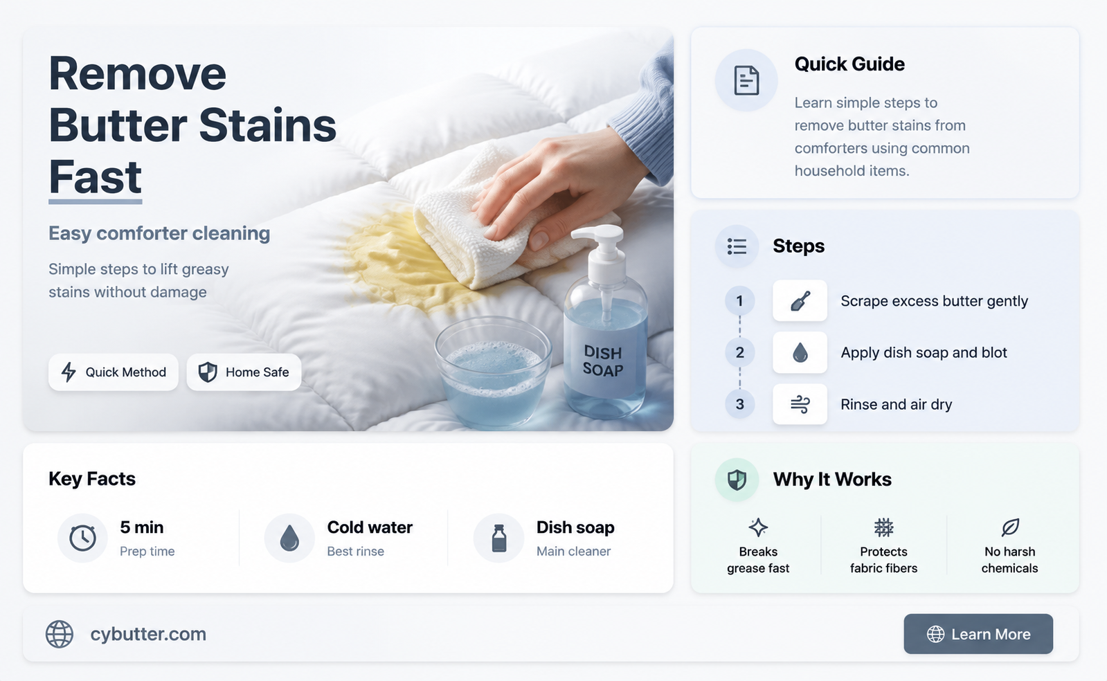 how to get butter stain out of comforter