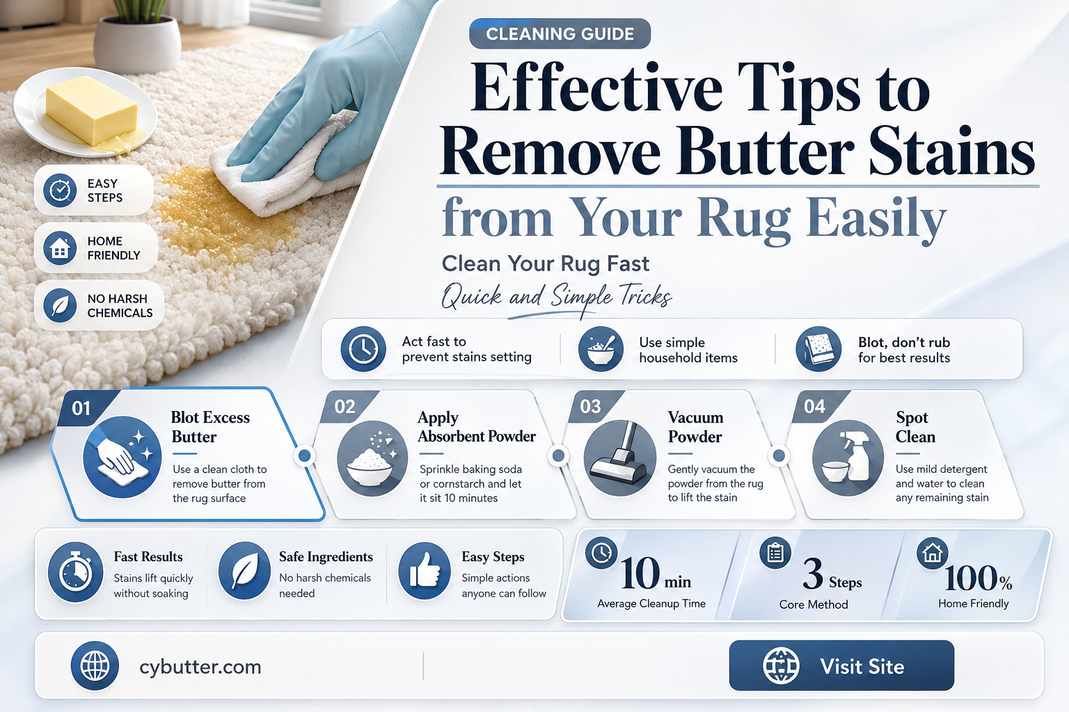 how to get butter out of a rug