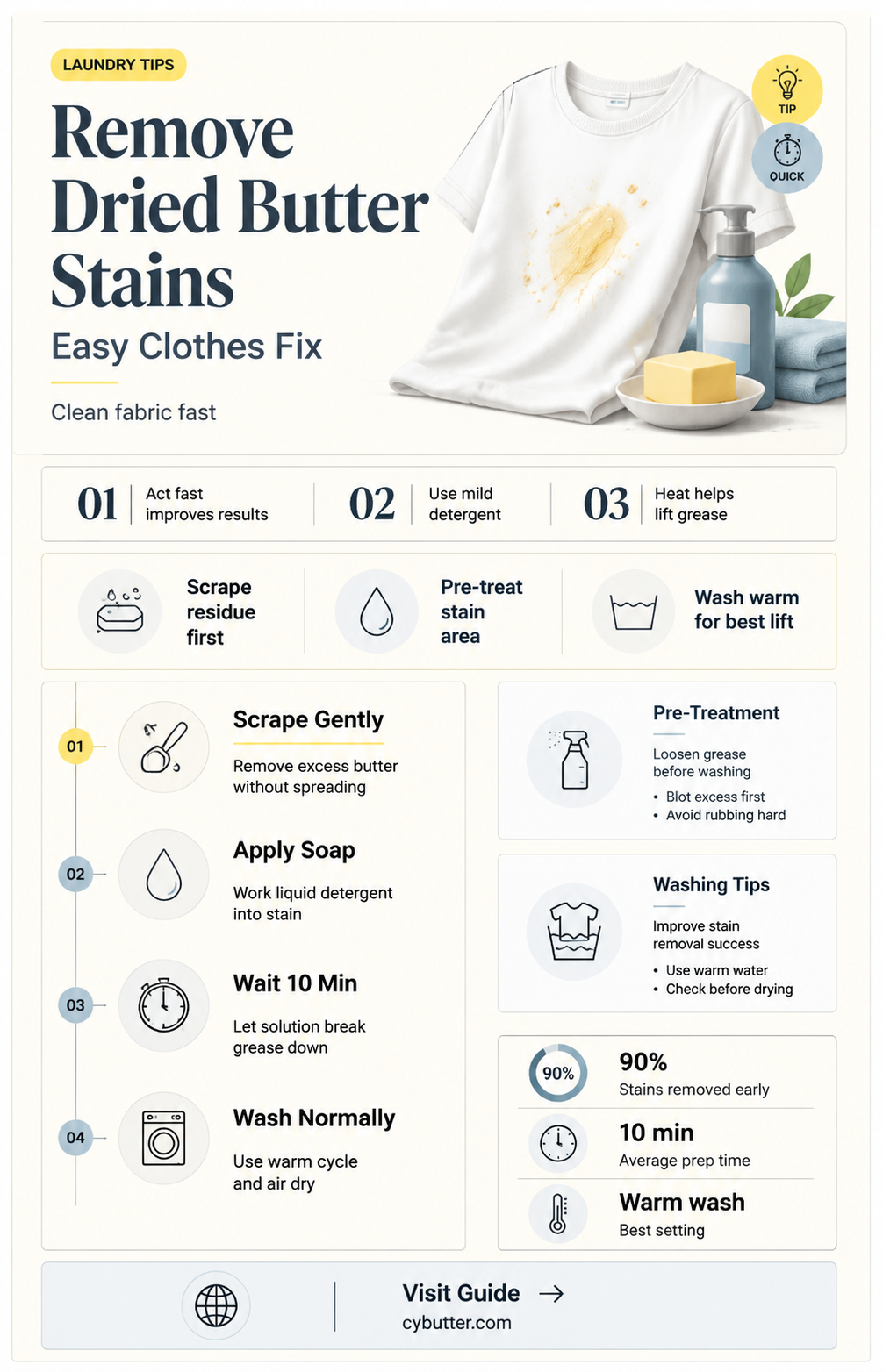 how to get butter out of clothes after drying