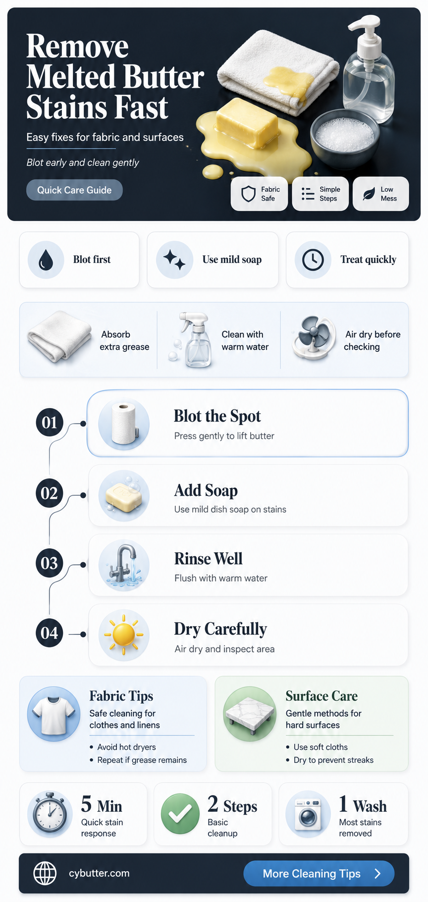 how to get a melted butter stain out