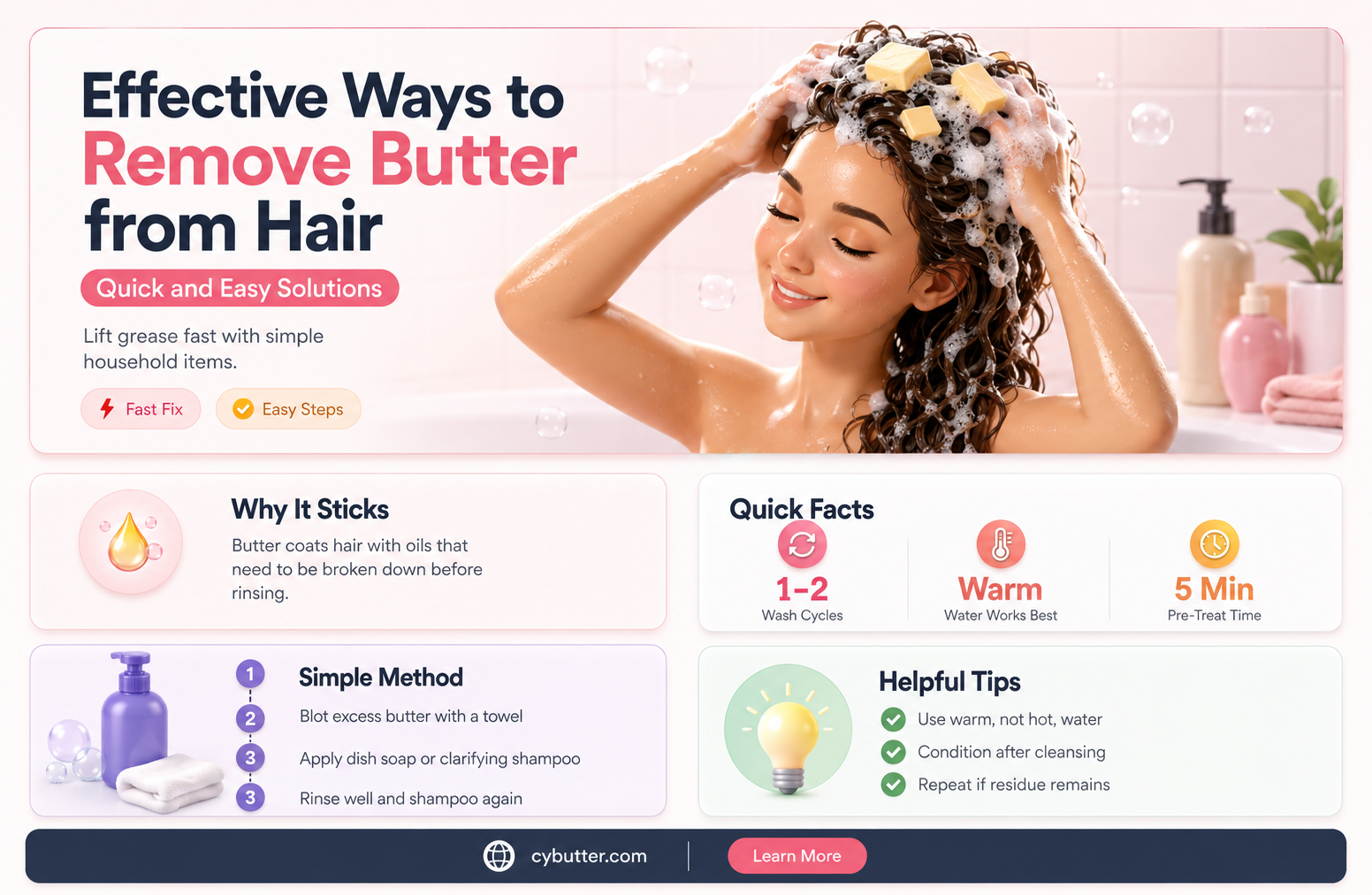 how to get butter out of hair