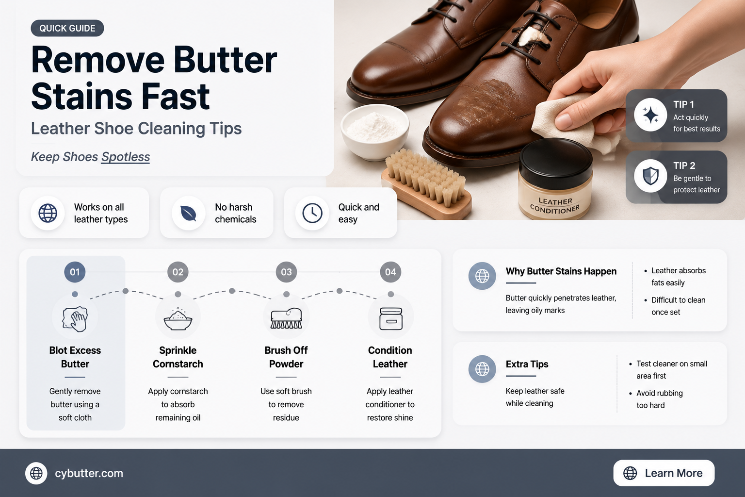 how to get butter out of leather shoes