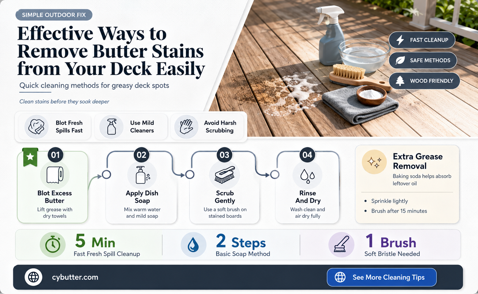how to get butter off your deck