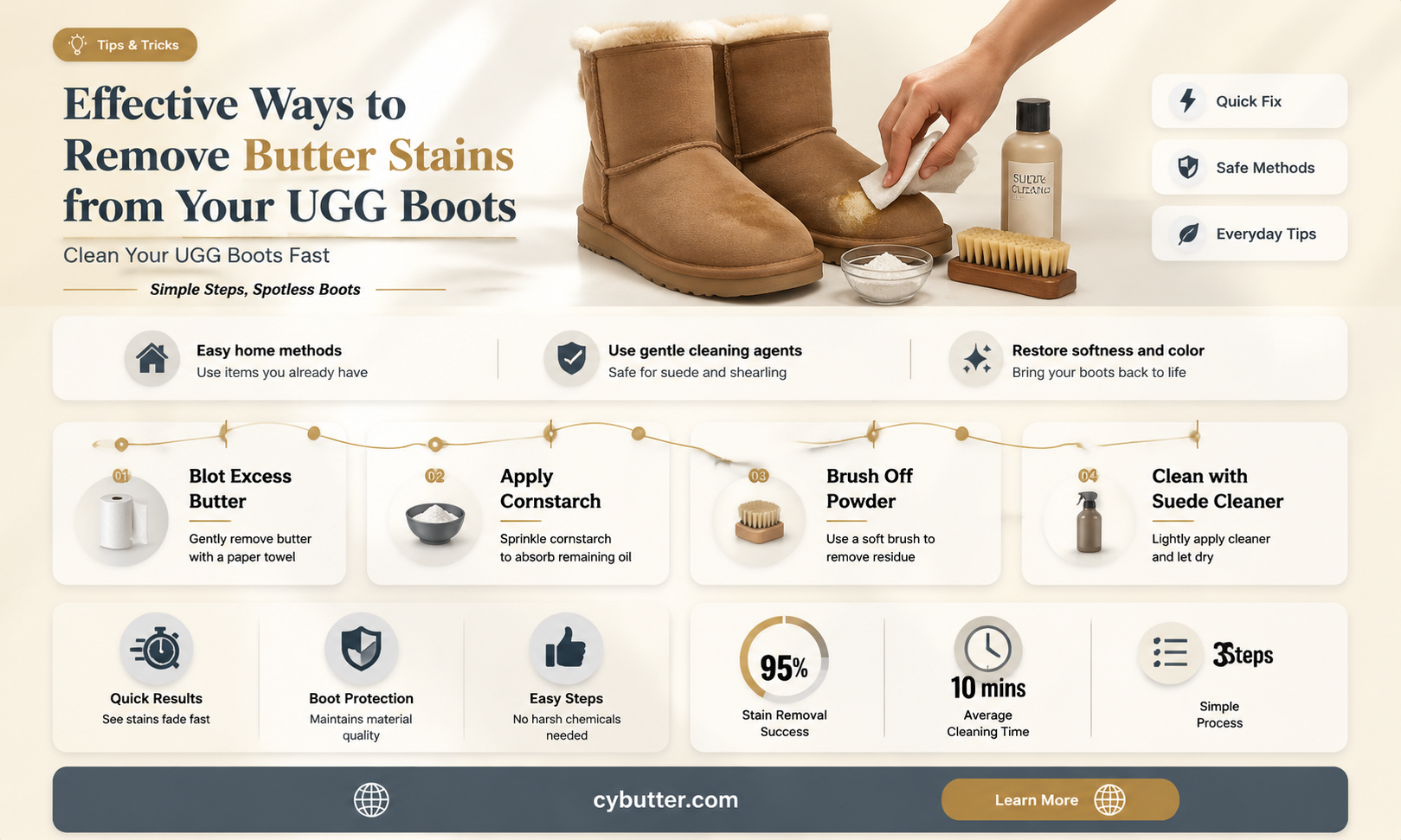 how to get butter off of uggs
