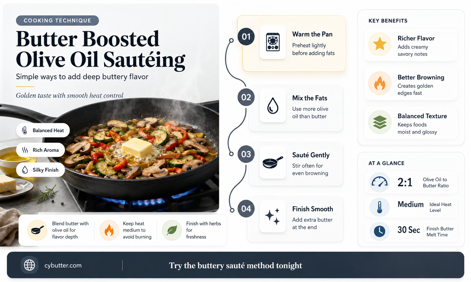 how to get butter flavor when sauteing with olive oil