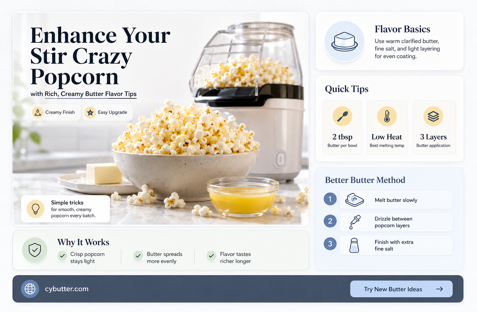 how to get a better butter flavor with stir crazy