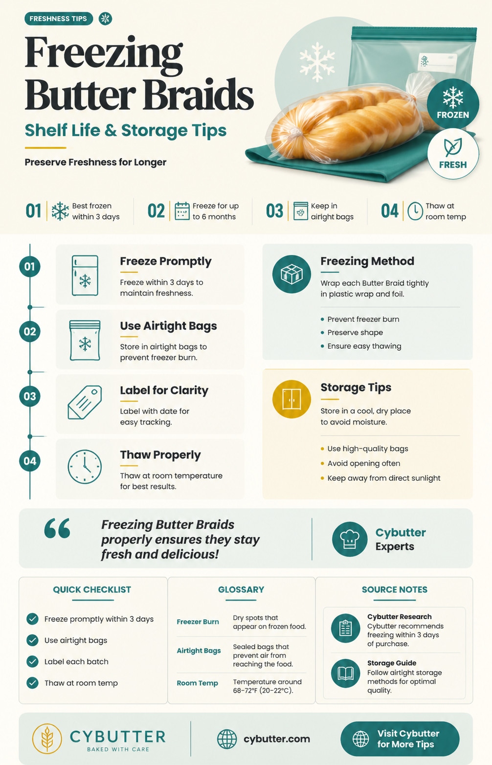 how long are butter braids good for in the freezer