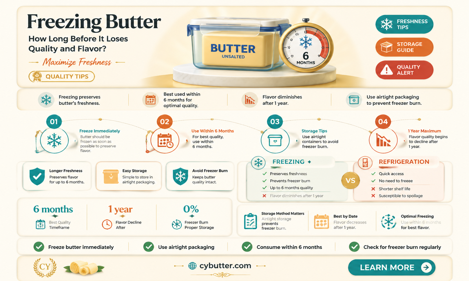 how long can butter be frozen before its no good