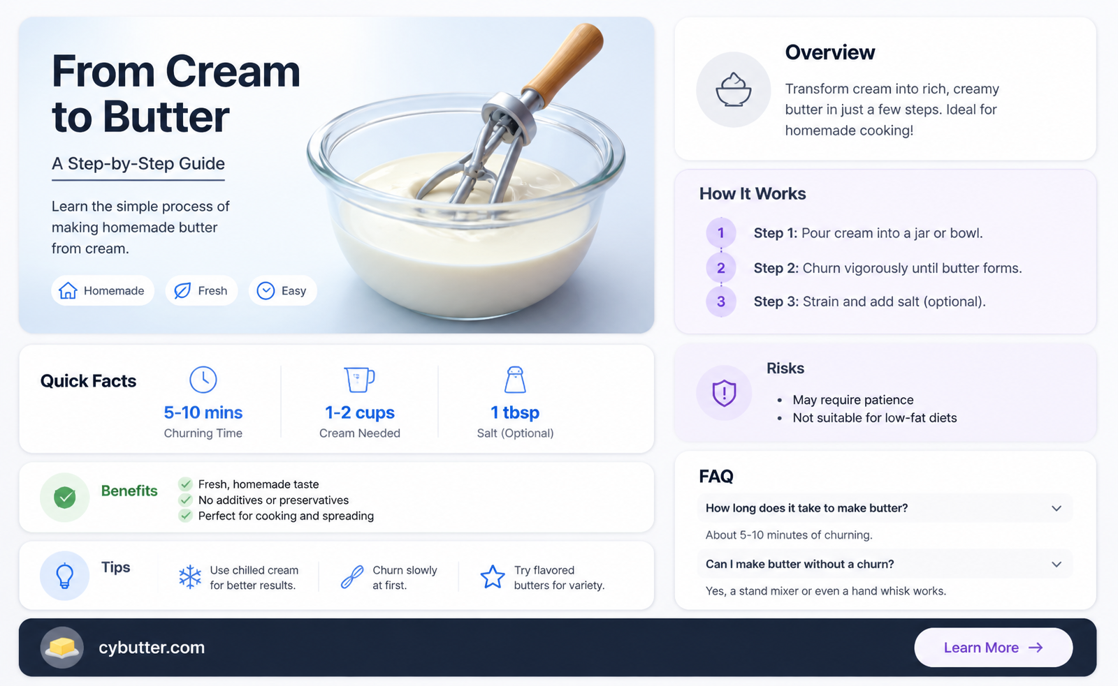how long does it take to make homemade butter