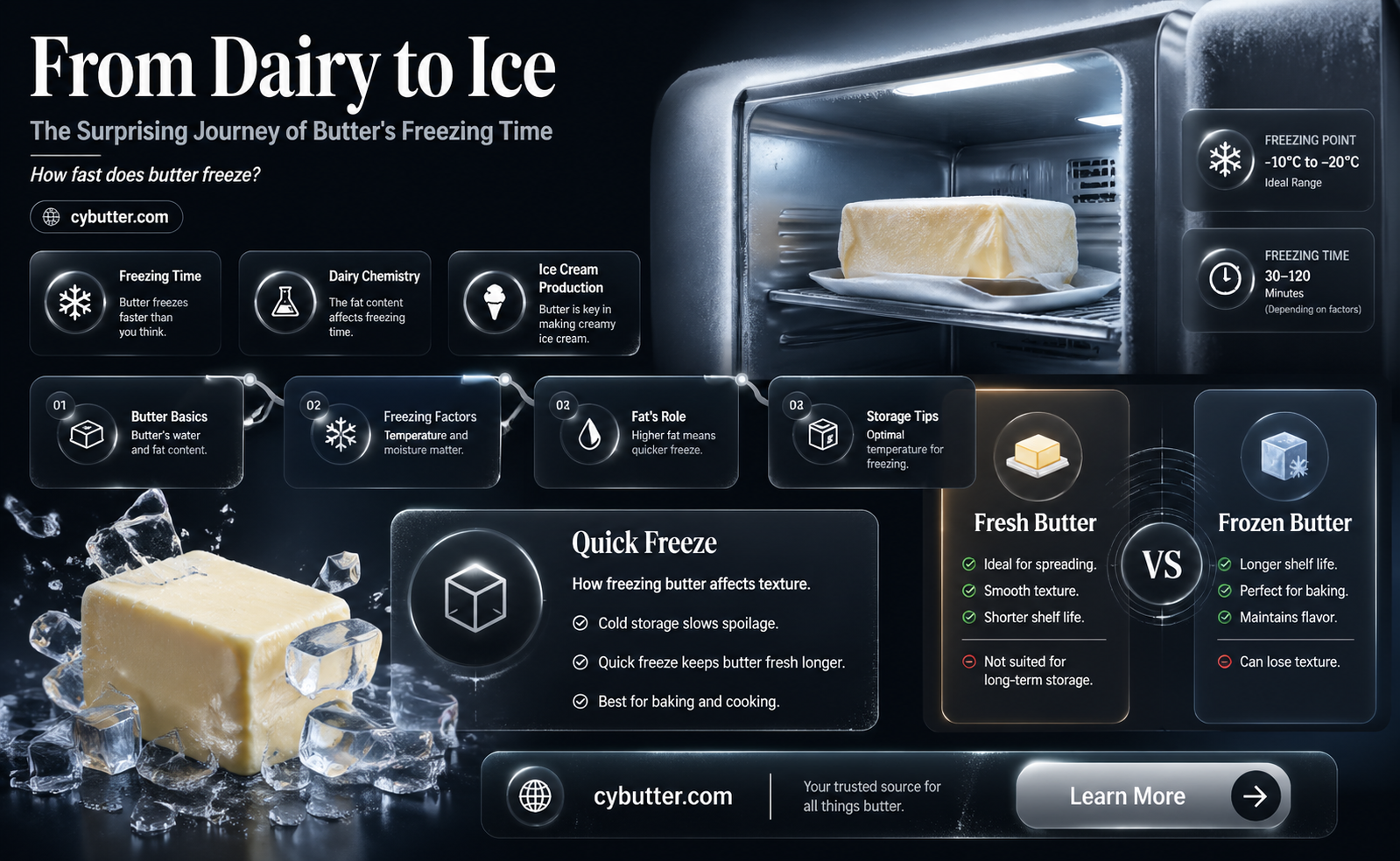 how long does butter take to freeze