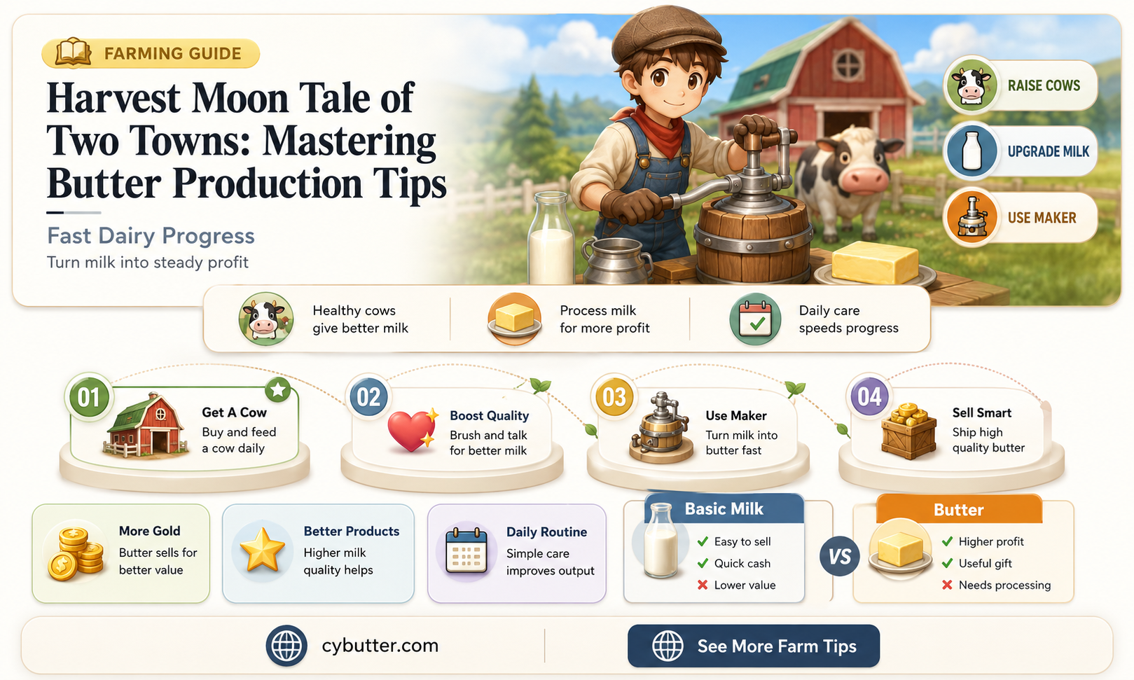 how to get butter harvest moon tale of two towns