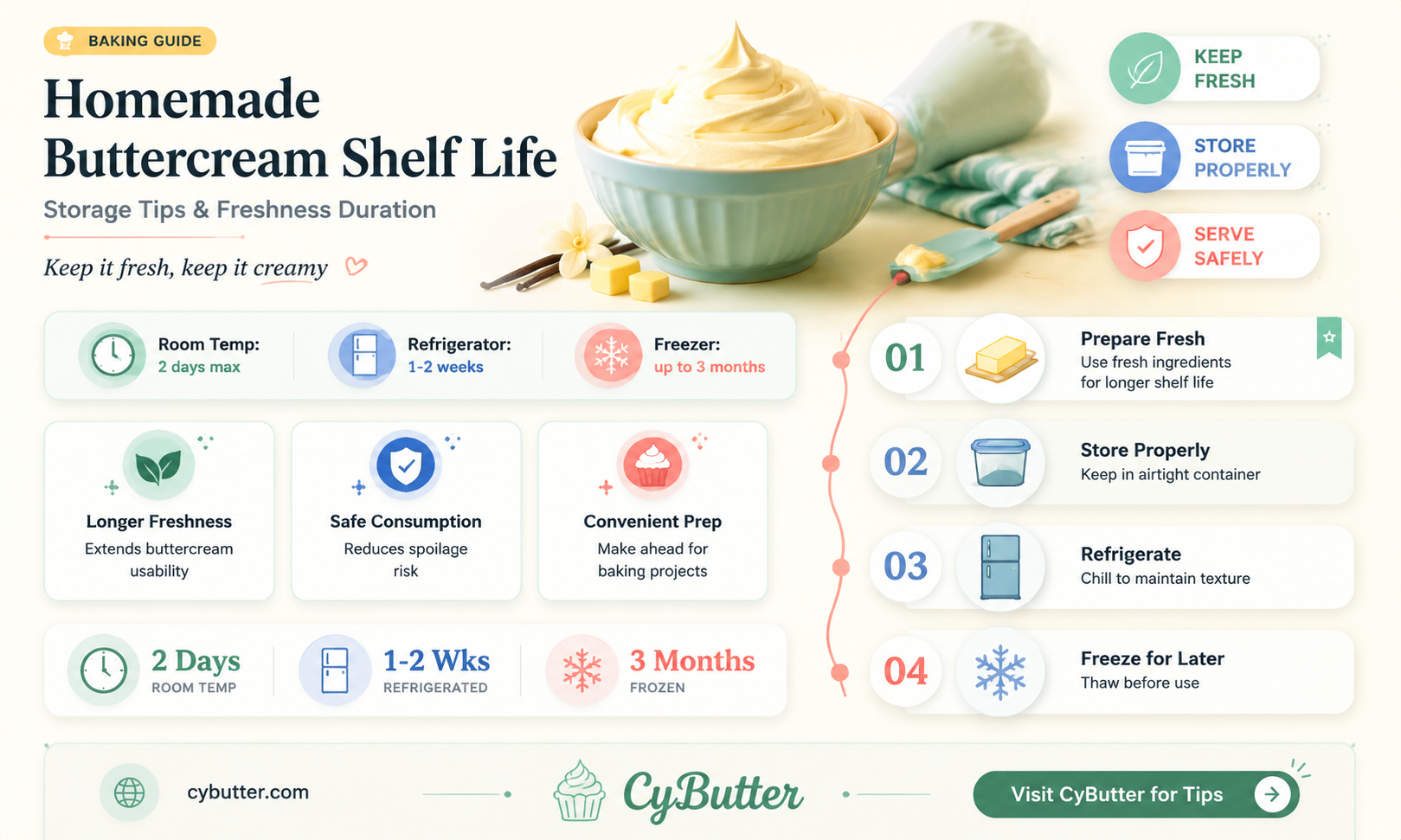 how long is homemade butter cream good for