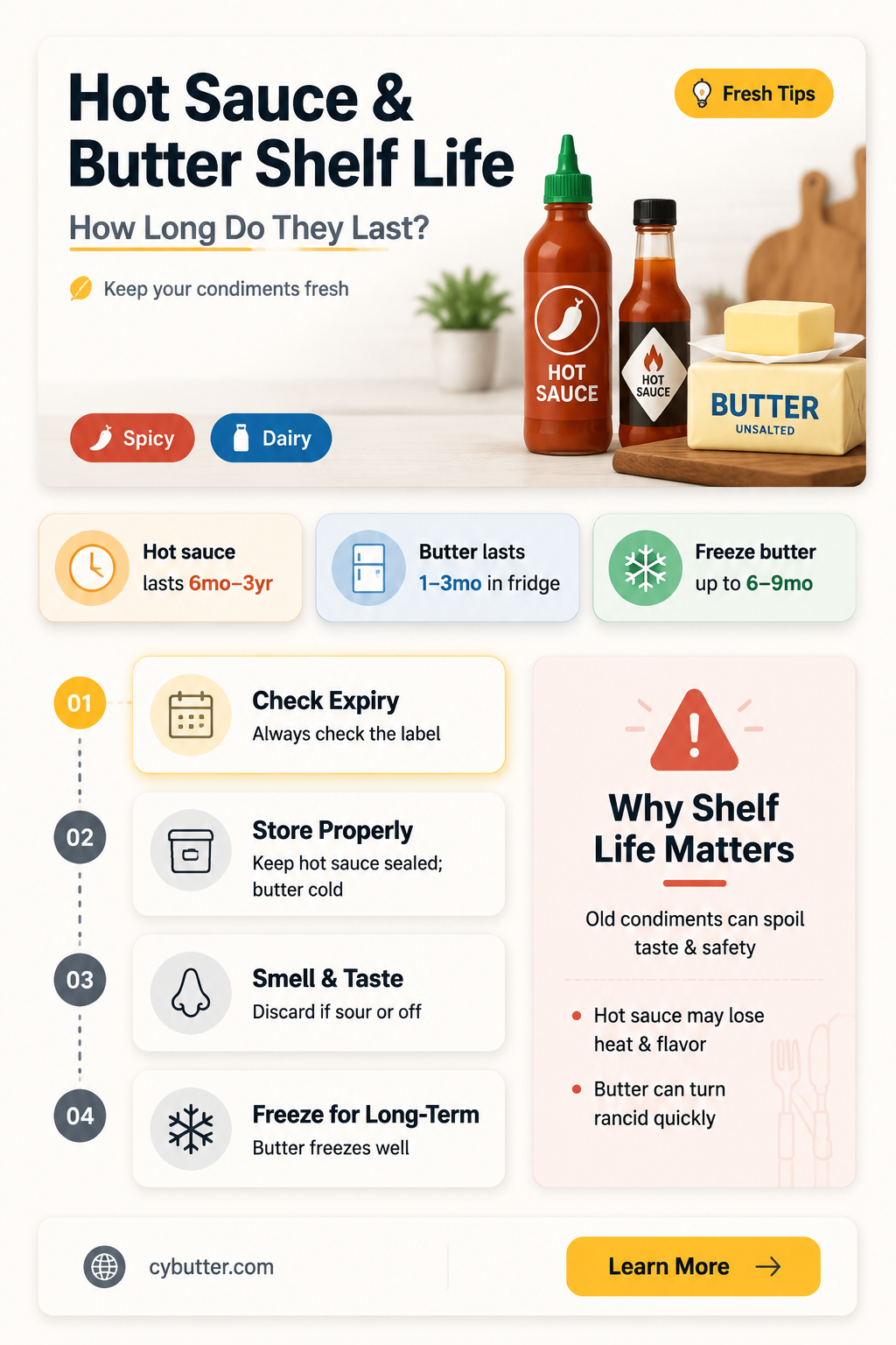 how long is hot sauce and butter good for