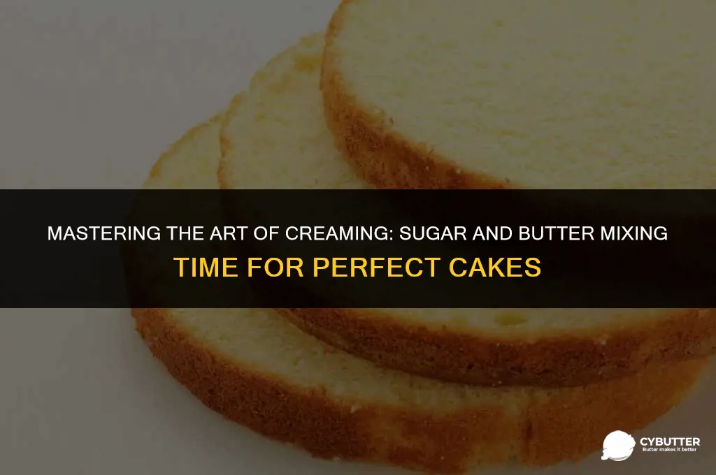 how long do you mix sugar and butter for cake
