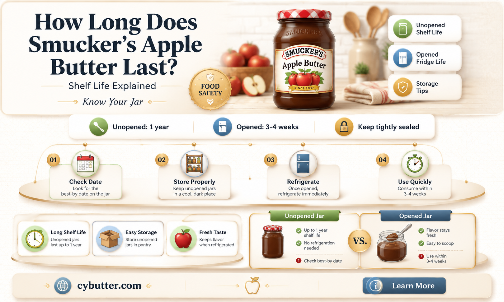 how long is smucker apple butter good