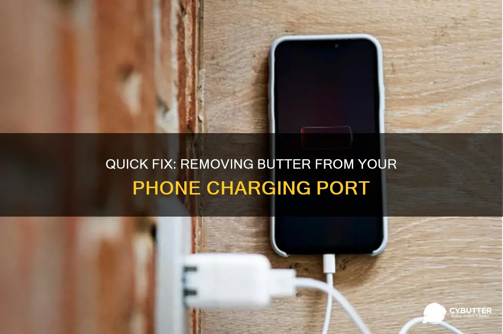 how to get butter out of phone charging port