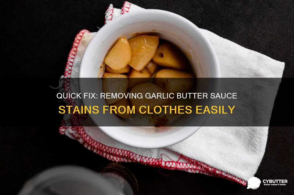 how to get garlic butter sauce out of clothes