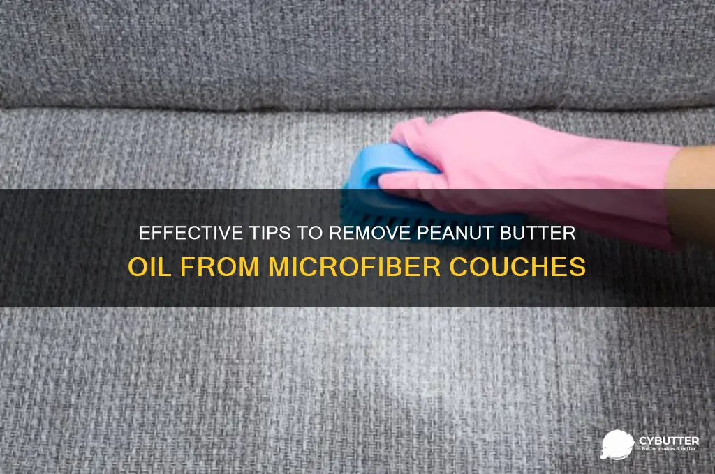 how to get peanut butter oil out of microfiber couch