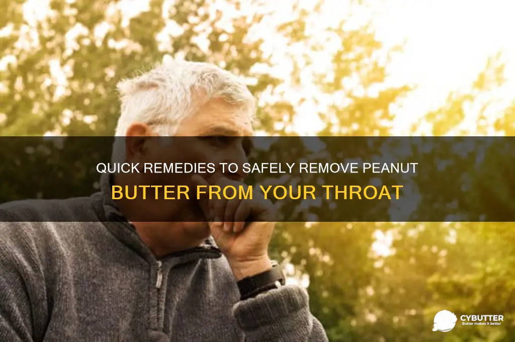 how to get peanut butter out of throat