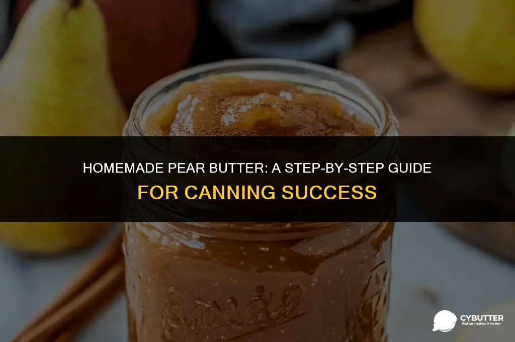 how to make pear butter for canning