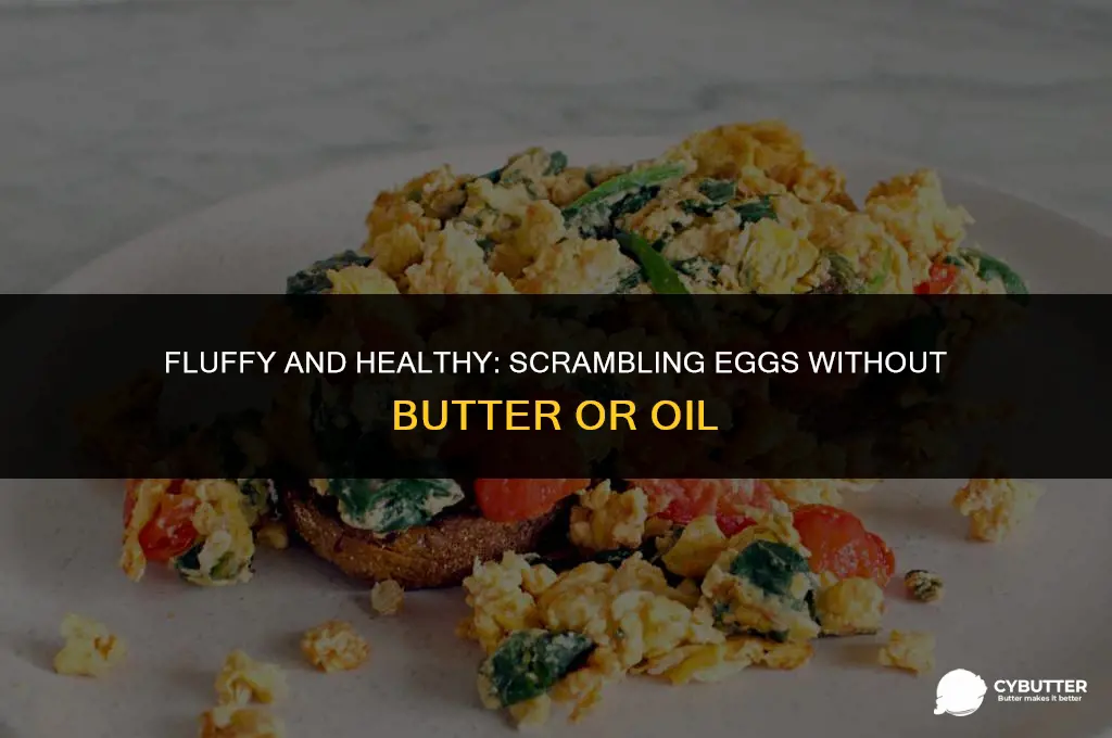 how to scramble eggs without butter or oil