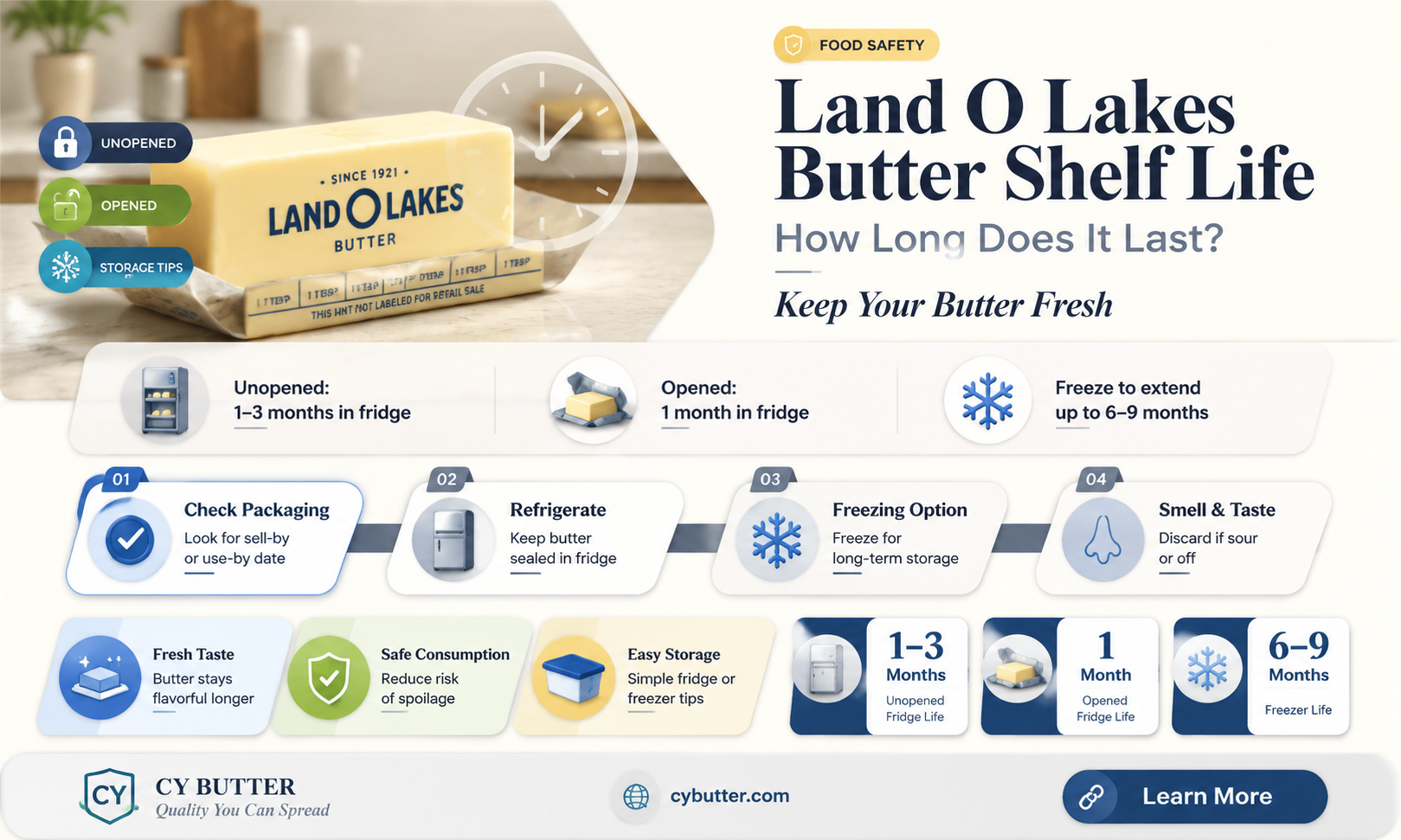 how long is land o lakes butter good for