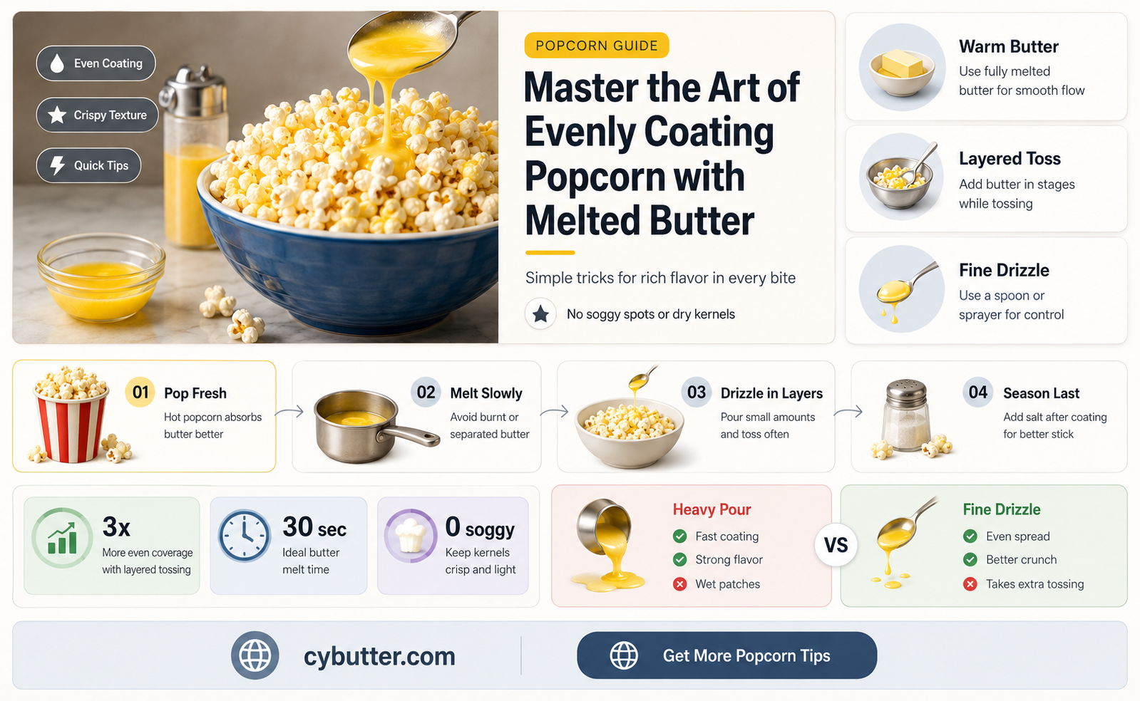 how to get butter all over popcorn