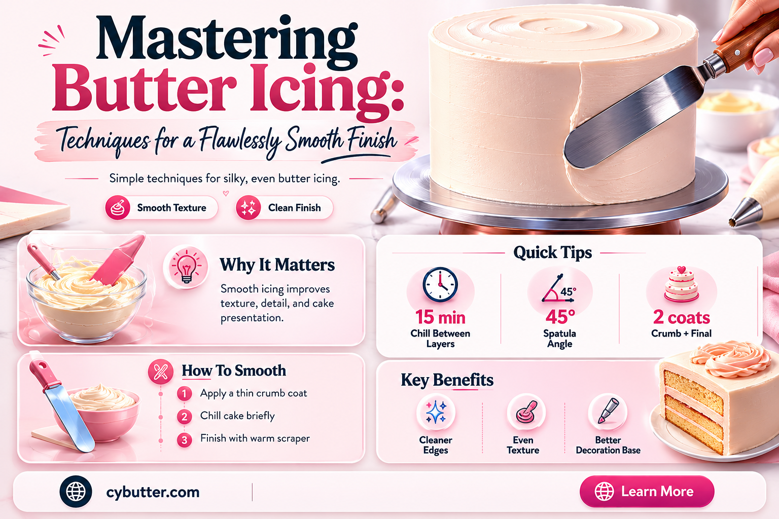 how to get a smooth finish with butter icing