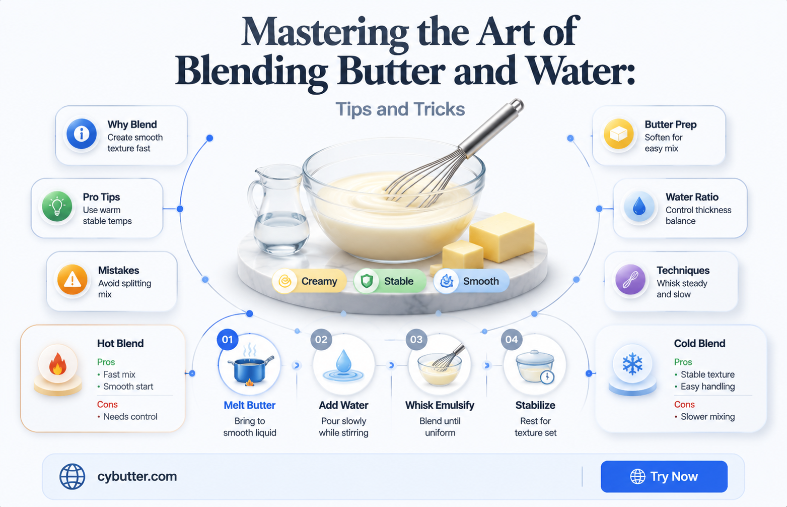 how to get butter to mix with water