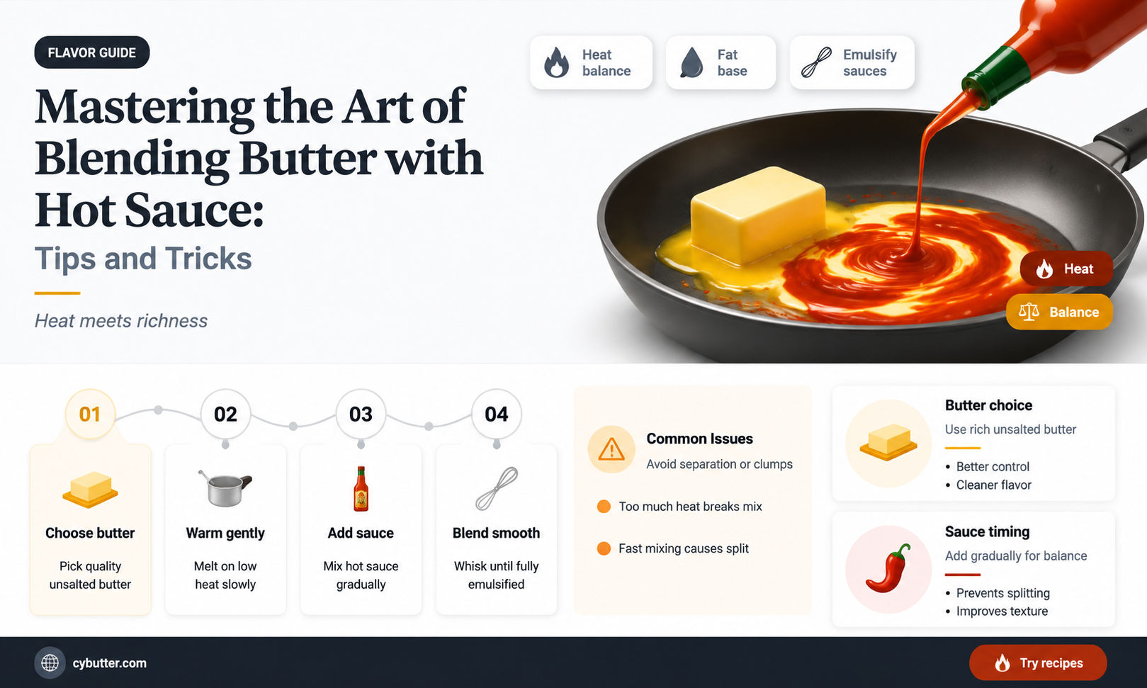 how to get butter to mix with hot sauce