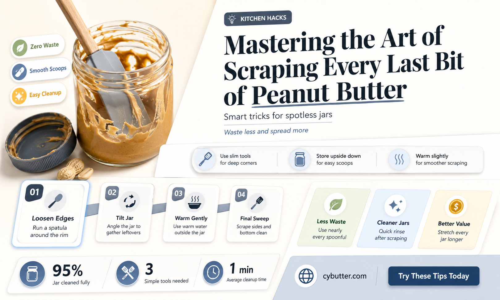 how to get all peanut butter out of jar