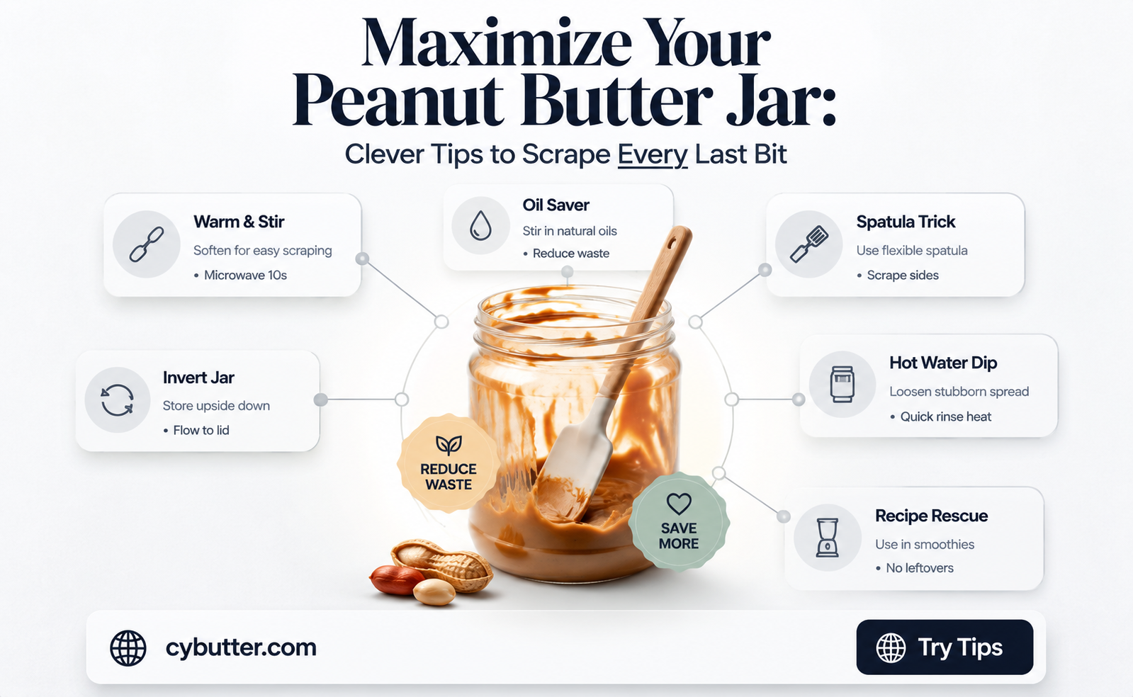 how to get last of peanut butter out of jar