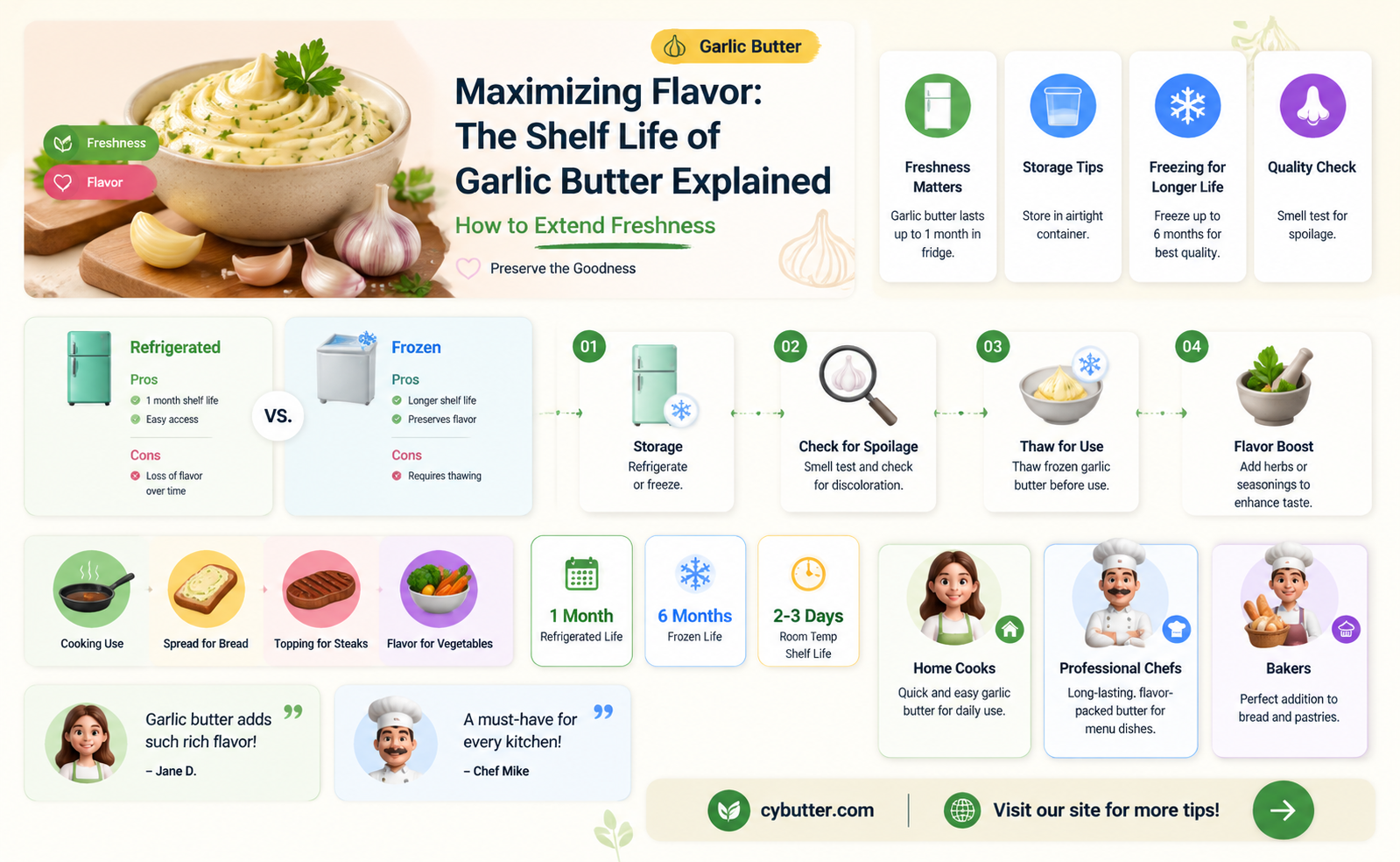 how long does garlic butter last