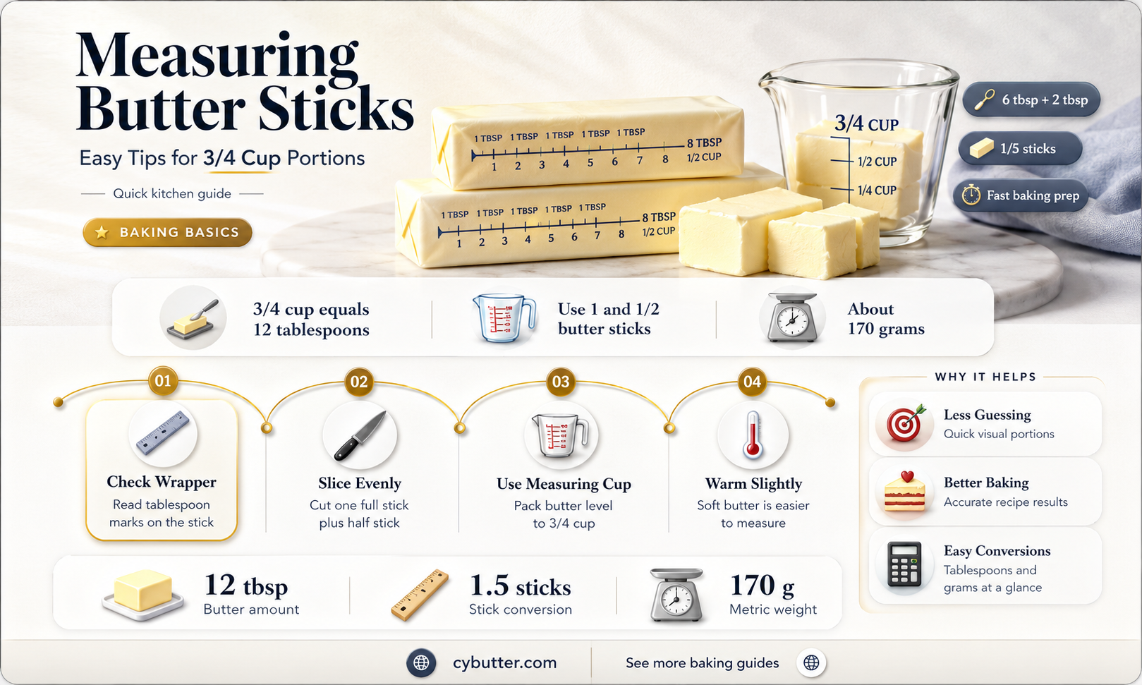how to get 3 4 cup of butter stick