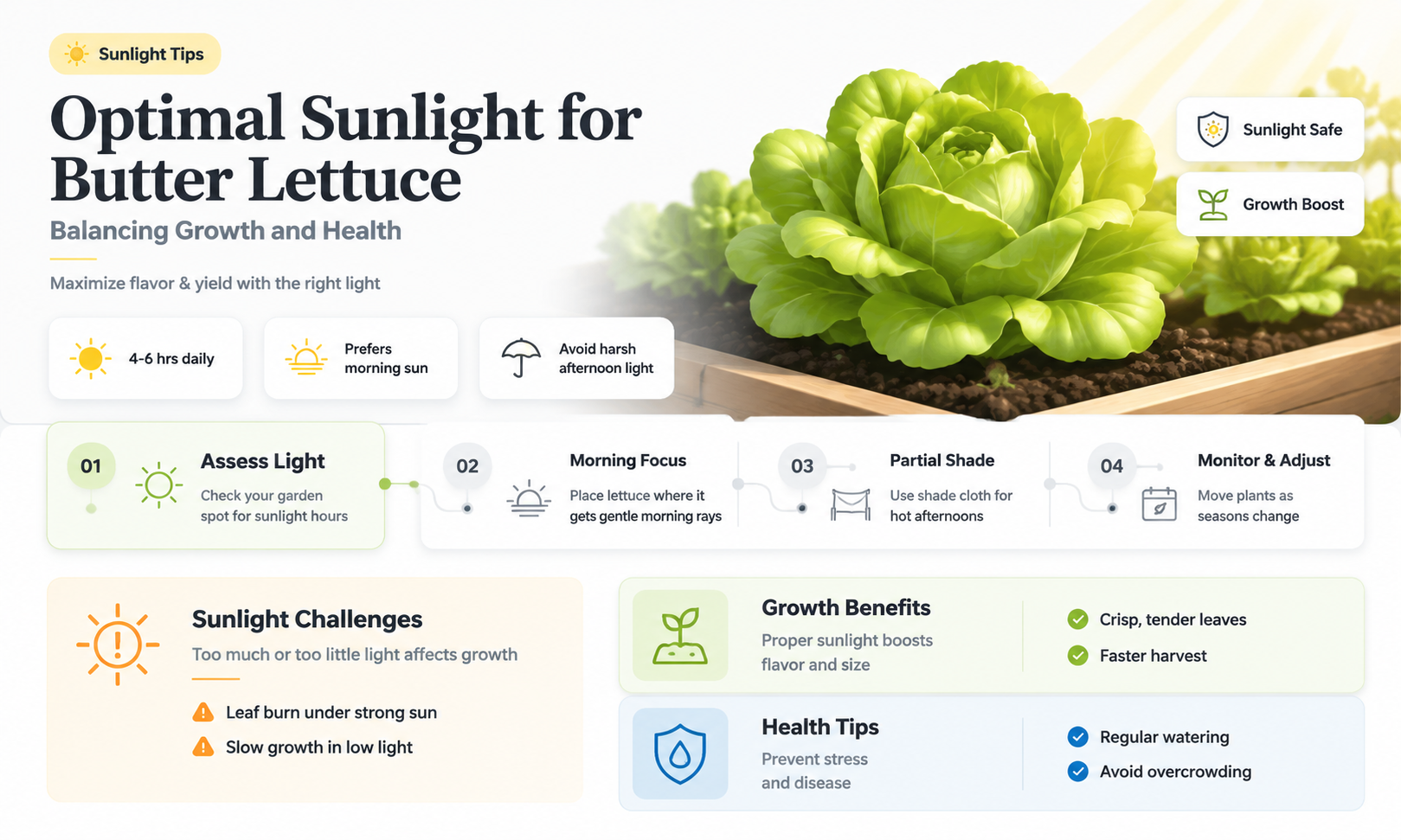 how much sun should butter lettuce get