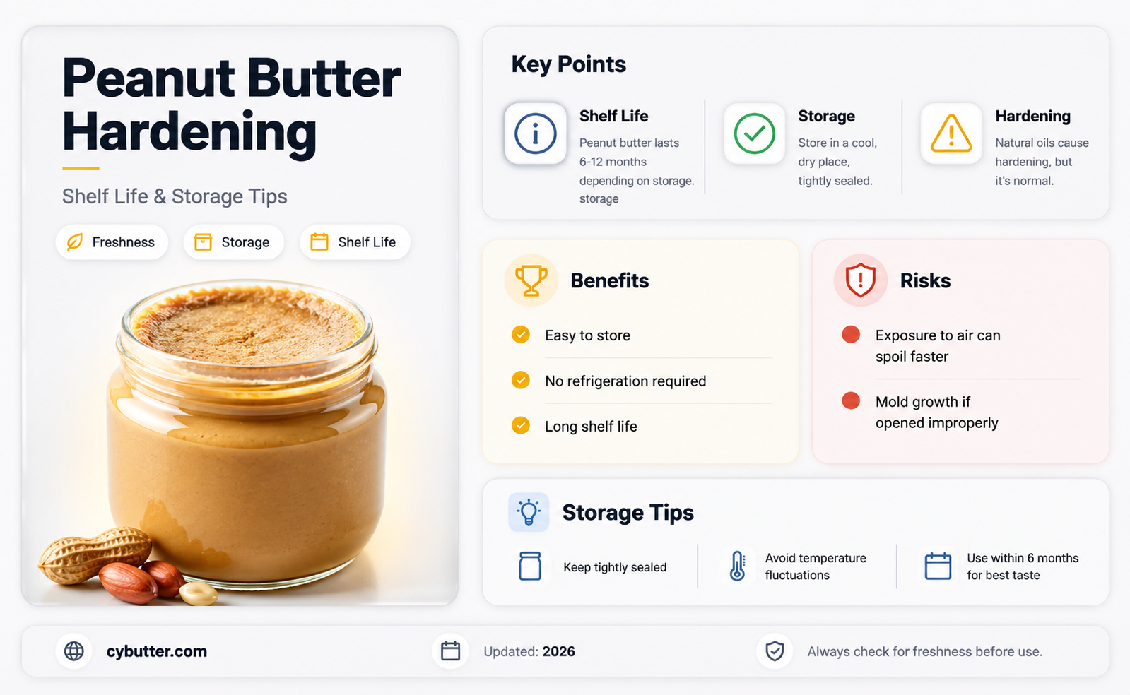how long before peanut butter gets hard