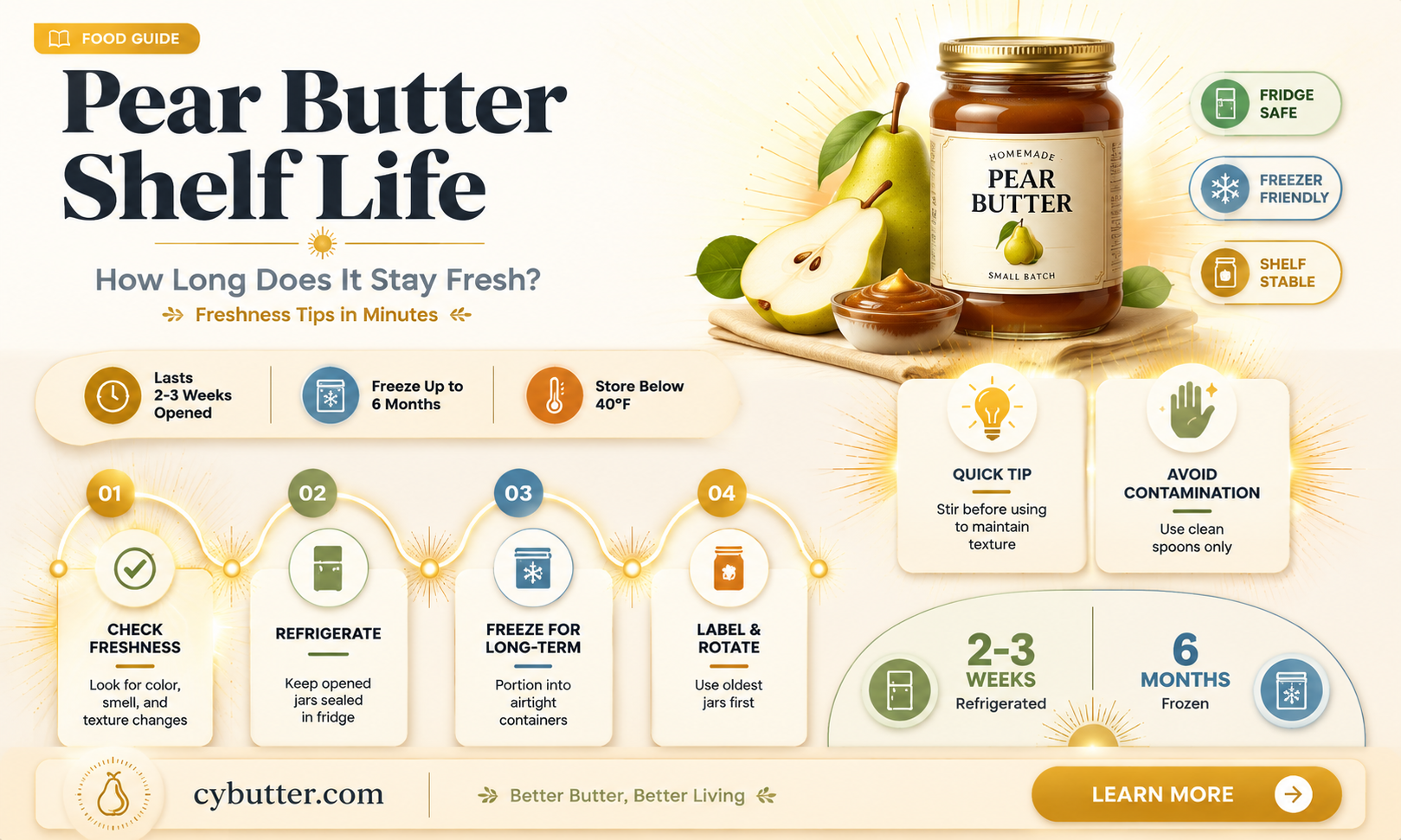 how long is pear butter good for