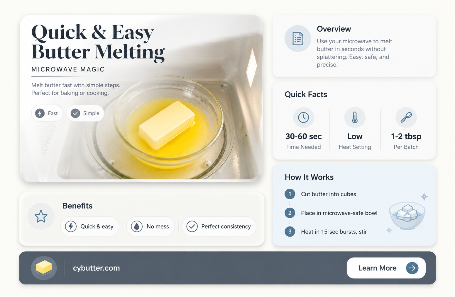 how long to microwave butter to melt