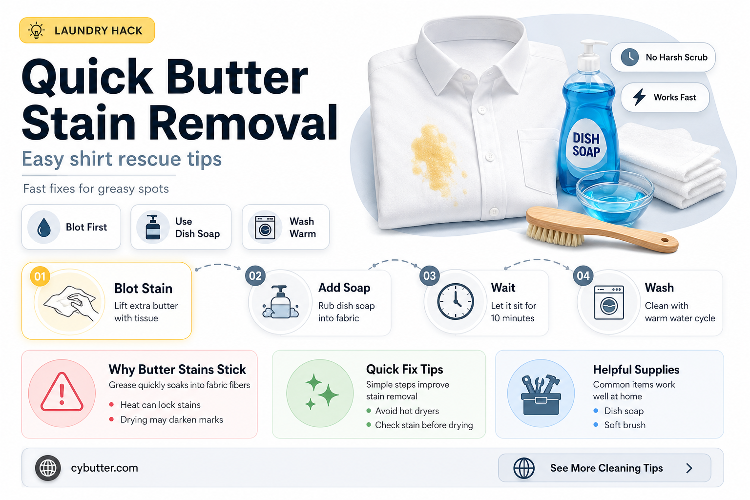 how to get a butter stain out of a shirt