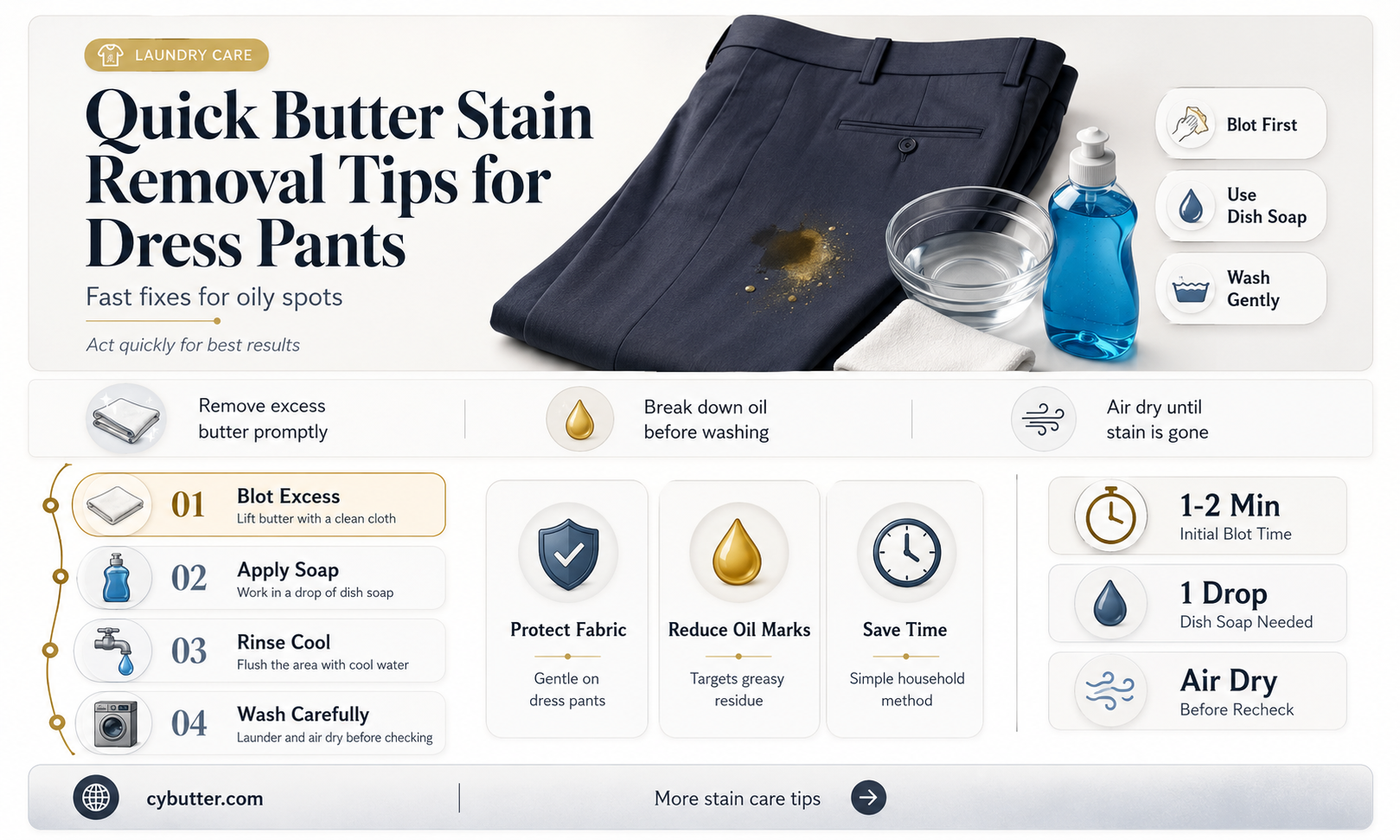 how to get butter out of dress pants