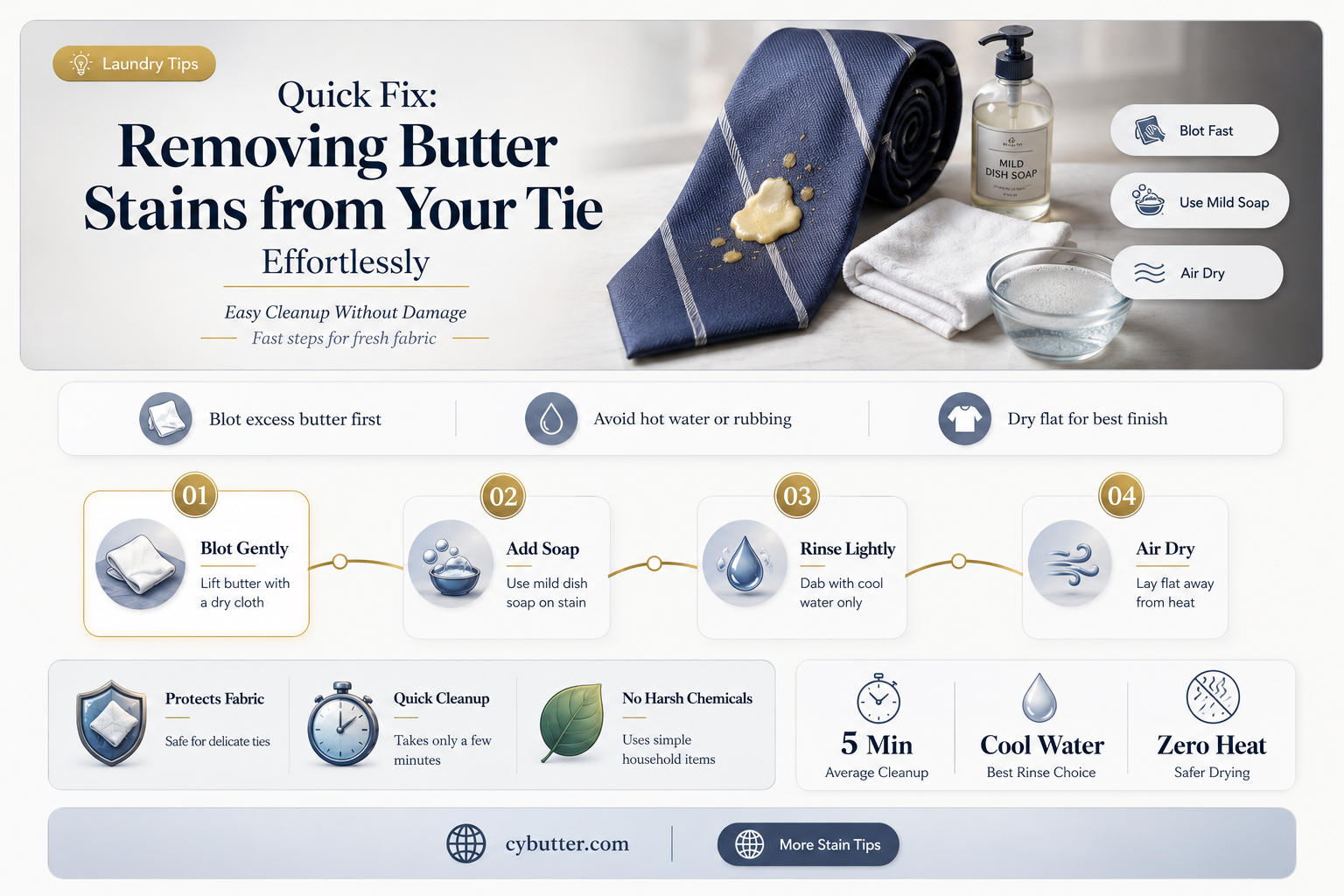 how to get a butter stain out of a tie