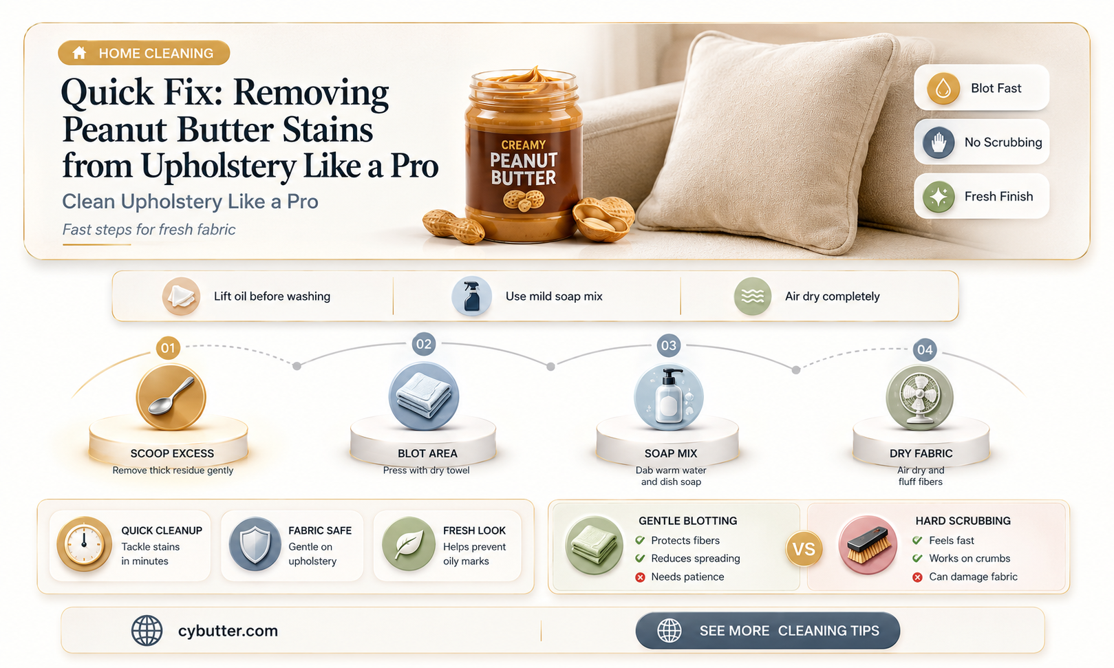 how to get a peanut butter stain out of upholstery