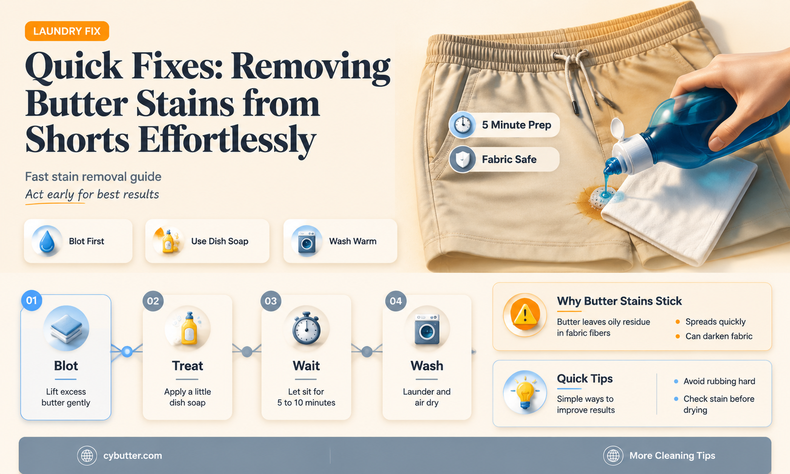how to get butter out of shorts